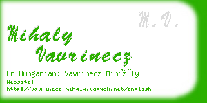 mihaly vavrinecz business card